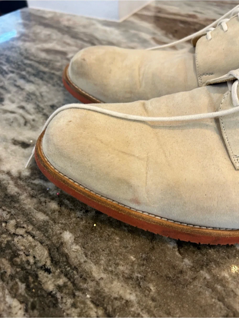 J. Peterman Men's Suede Derby Shoes made in Italy size 12 1/2 have wear scuffs